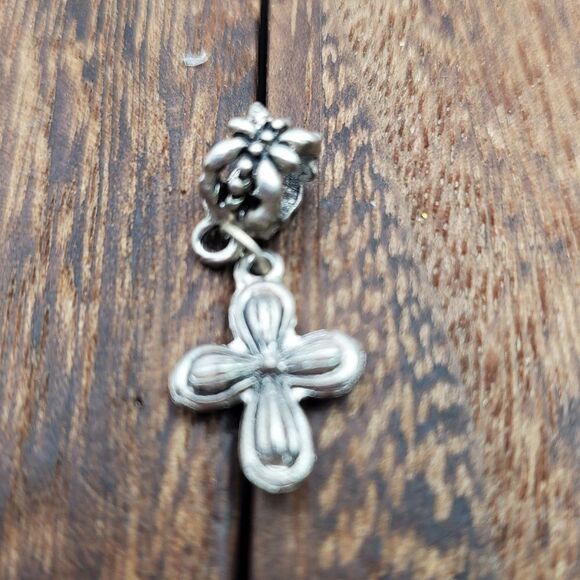 Cathedral Cross Charm | Budded Cross Pendant | Religion  Cathedral cross charm‎